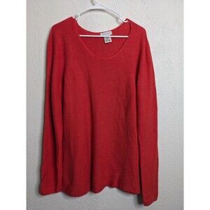 Gran Sasso Sweater 100% Virgin Wool‎ Salmon Knit V-Neck Size 48 Made in Italy